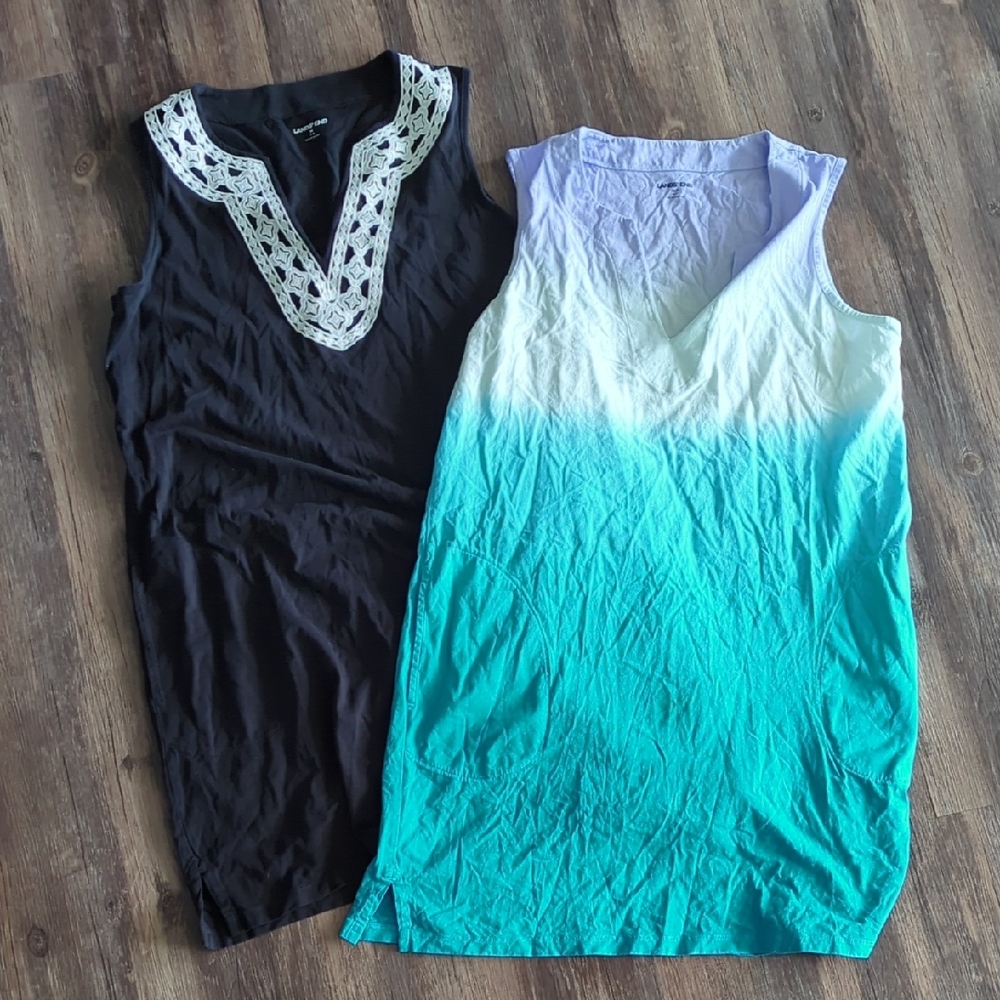 Set Of Lands End Black and Ombre Sleeveless Dresses